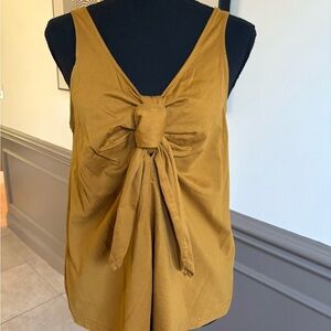J. Crew Yellow Tie Front Tank Top with Bow Detail